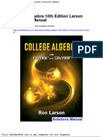 College Algebra 10th Edition Larson Solutions Manual