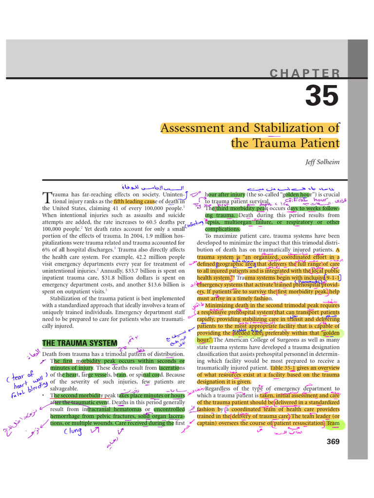 Assessment and Stabilization of The Trauma Patient | PDF | Injury ...