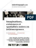 Imaginations - Existences Et Spatialités Noires en (Ré) Émergences - HistoireEngagée - Ca