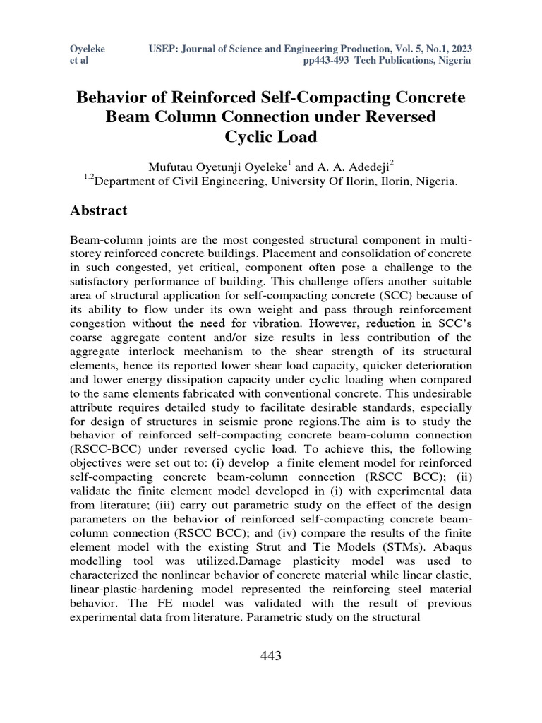 USEP-JSEP 443-493 Behavior of Reinforced Self-Compacting Concrete (RSCC ...