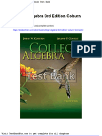 College Algebra 3rd Edition Coburn Test Bank