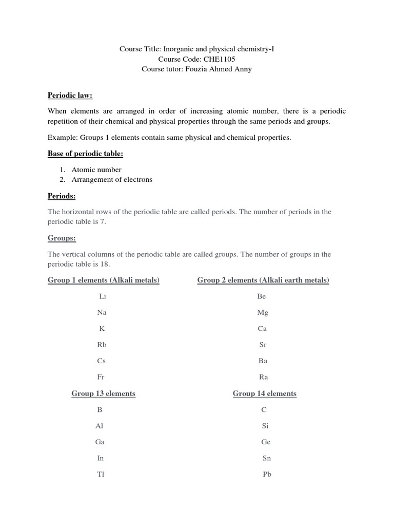 Overview of the Periodic Table | PDF | Chemical Bond | Ion