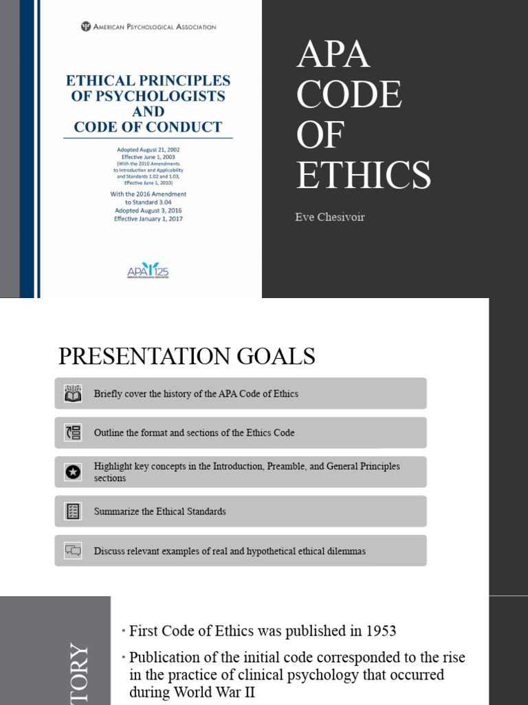 Apa ethics code presentation download free pdf american