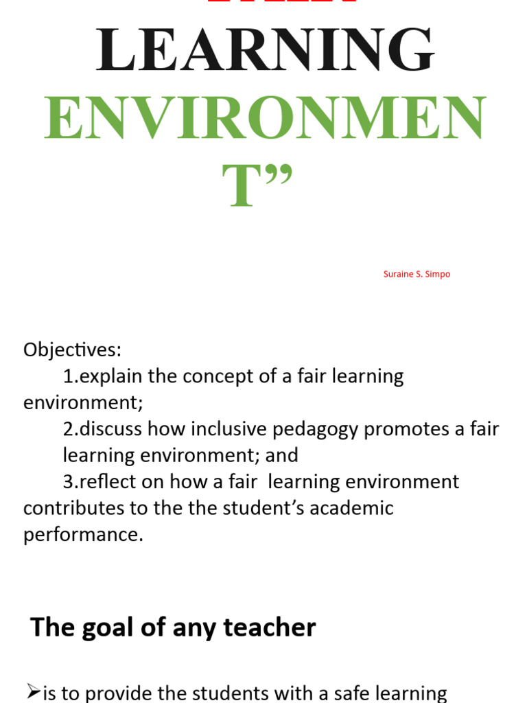 Fair Learning Environment | PDF | Science & Mathematics
