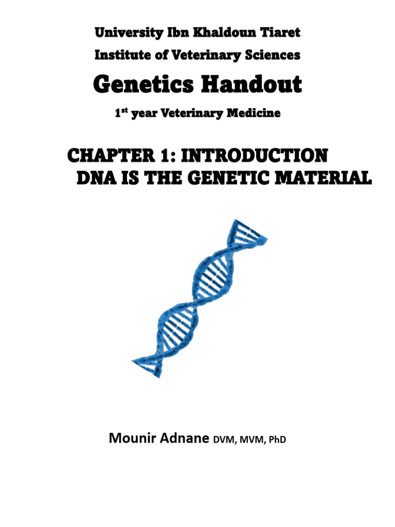 Chapter 01 Dna is the Material PDF Heredity Virus