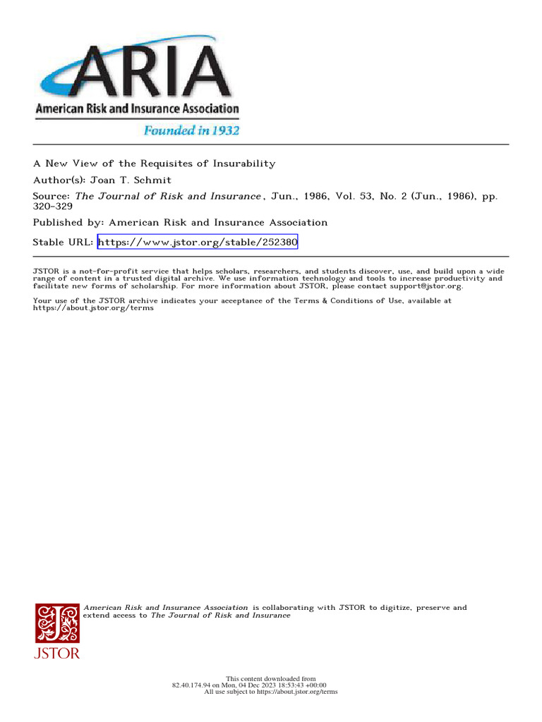 のの Insurability Essentials Explored | PDF | Insurance | Risk