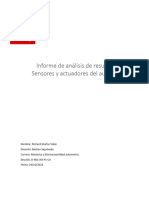 Informe de Análisis de Resultados. Sensores y Actuadores Del Automóvil.