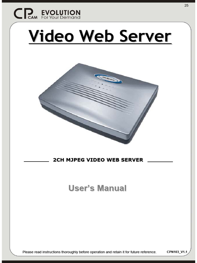 Video Web Server User Guide | PDF | Ip Address | Computer Network