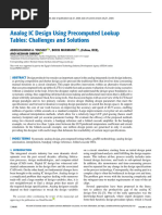 Analog IC Design Using Precomputed Lookup Tables Challenges and Solutions