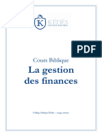 La Gestion Des Finances Cours Biblique KEDES