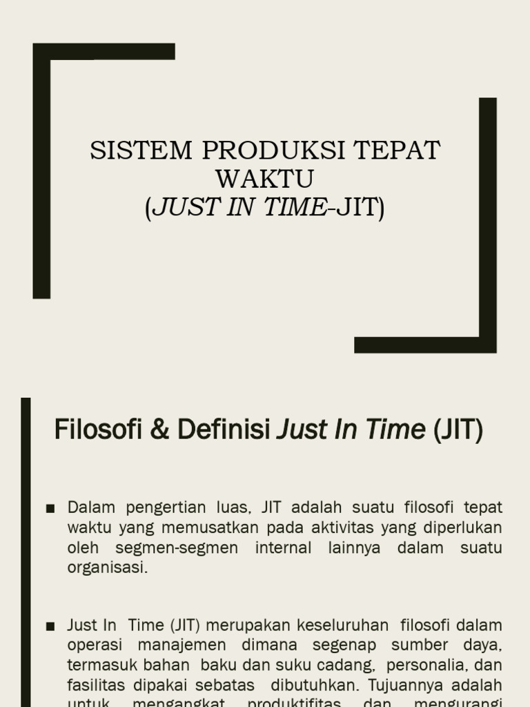 Filosofi Just In Time dalam Produksi | PDF