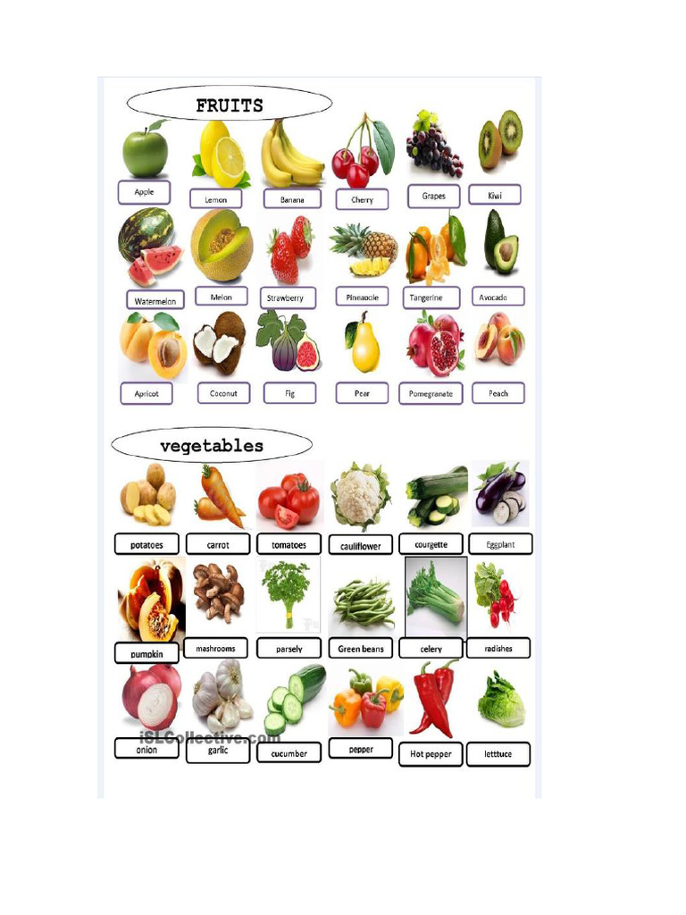 Fruit and vegetables PDF