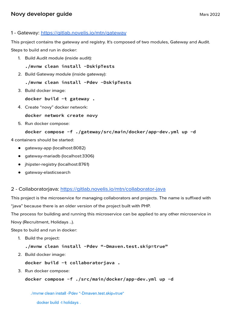 Novy Developer Guide: Docker Setup | PDF | Computers | Technology ...
