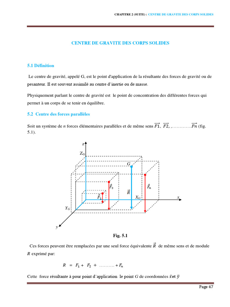 Centre de Gravité des Corps Solides | PDF | Centre d'inertie | Le volume