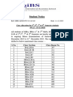 Class Allocation For 3rd, 5th, 7th & 9th Semester Students