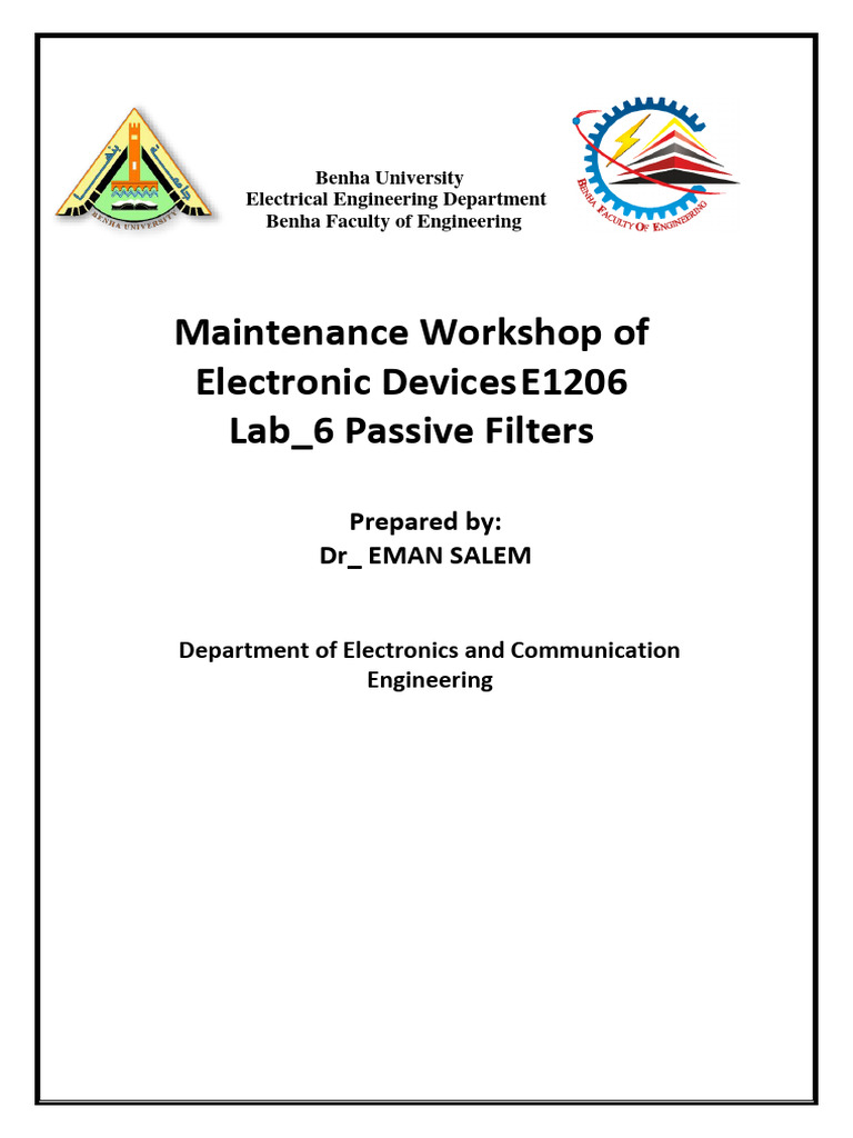 LAB_6_Passive filters PDF Electronic Filter Low Pass Filter