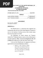 Stanbic Bank Tanzania Limited Vs Lilian Sophia Kimaro Another (Commercial Case No 126 of 2021) 2023 TZHCComD 312 (5 September 2023)