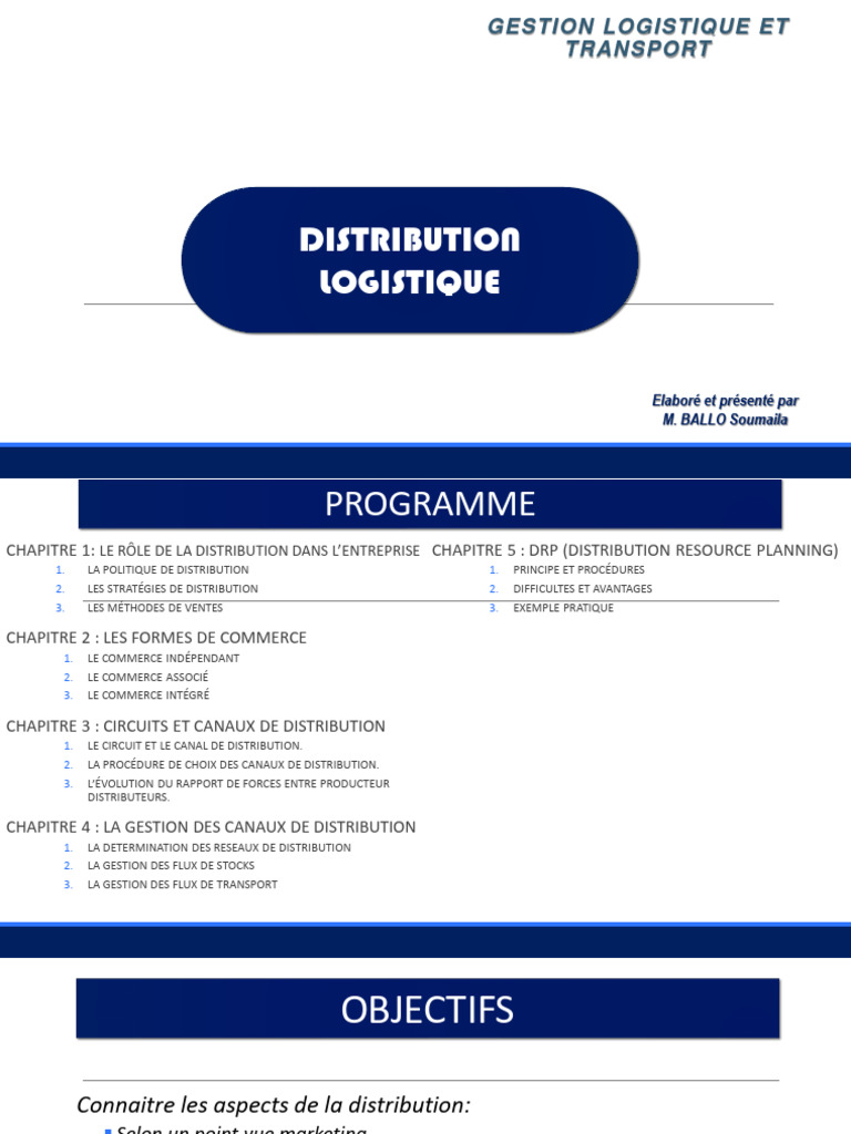 Gestion de la Distribution Logistique | PDF | Logistique | Commerce de ...