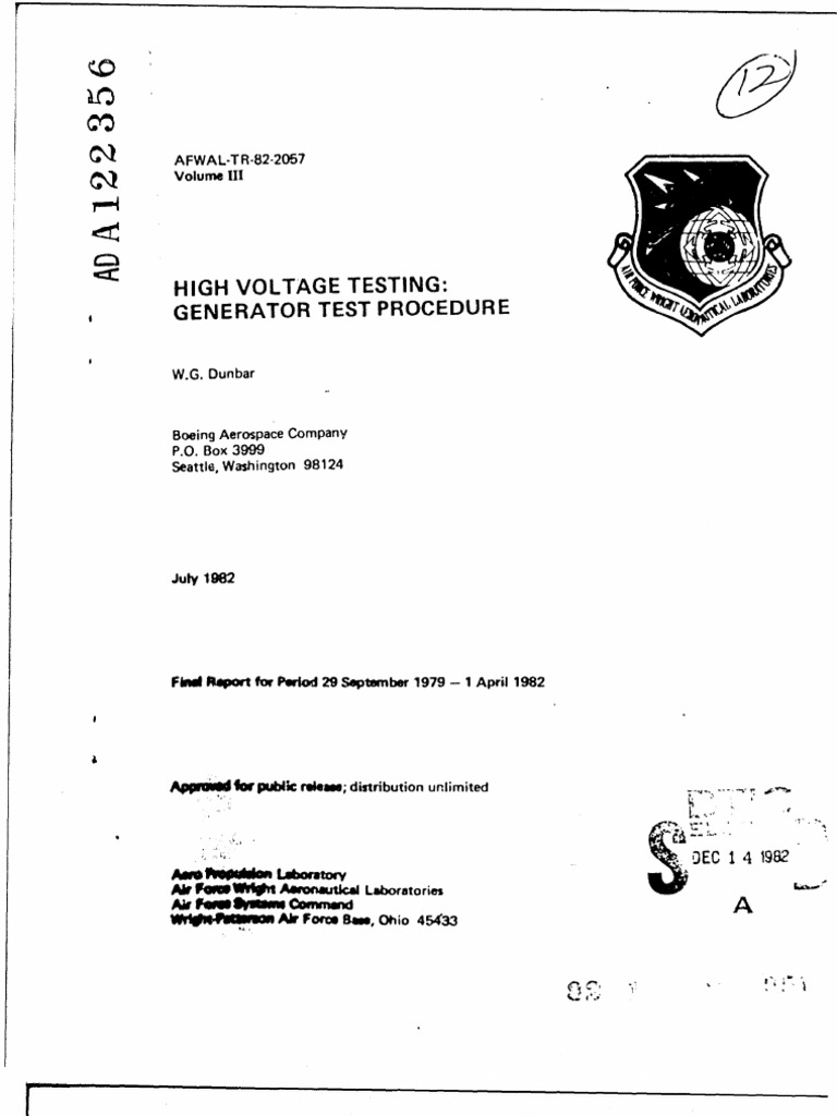 High Voltage Generator Testing Procedures | PDF | Insulator ...