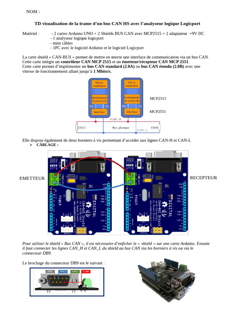 Visualisation trame CAN avec Logicport | PDF | Arduino | Protocole sur ...