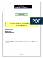 2015 Grade 10 Phy Sciences September Test2