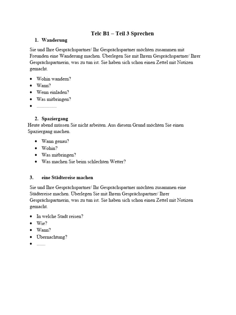 Teil 3 Sprechen | PDF