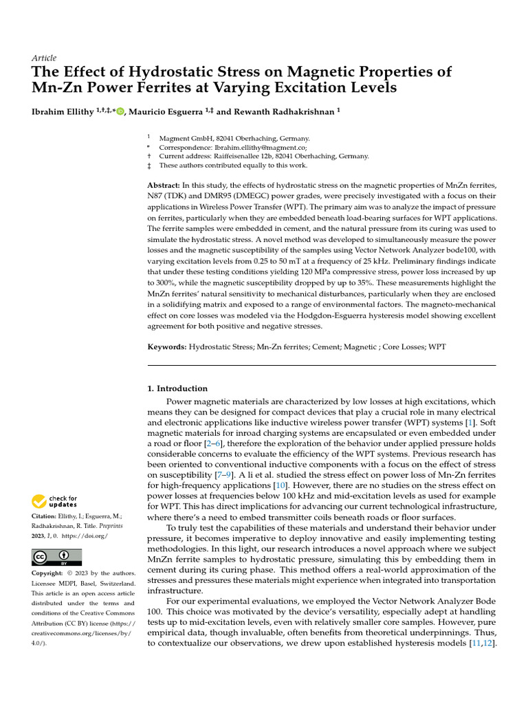 The Effect of Hydrostatic Stress On Properties