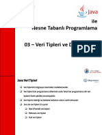 JavaSE 03 - Veri Tipleri Ve Değişkenler