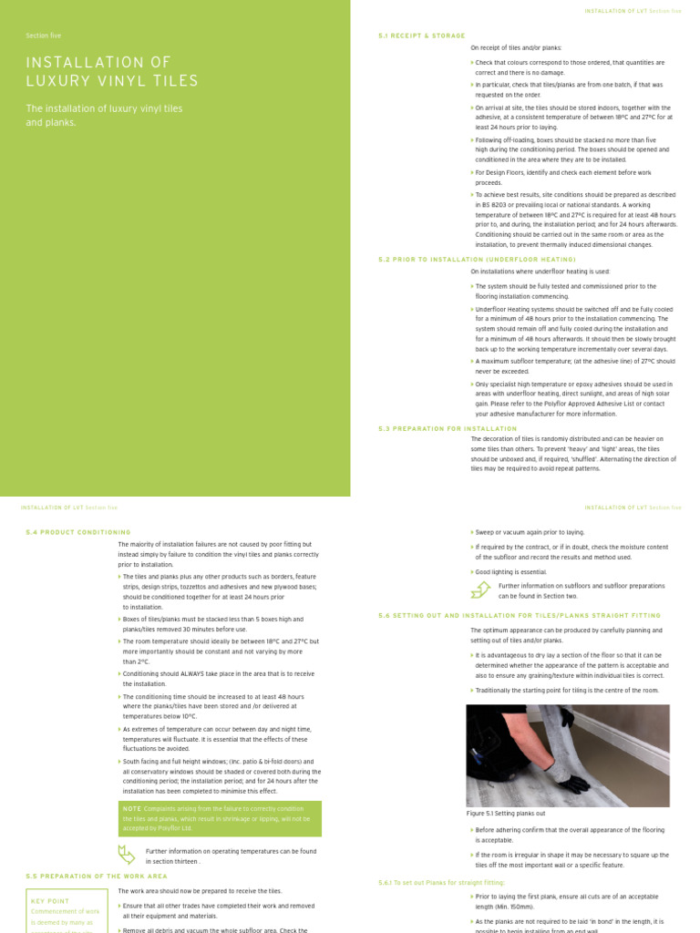 Luxury Vinyl Tile Installation Guide | PDF | Tile | Adhesive