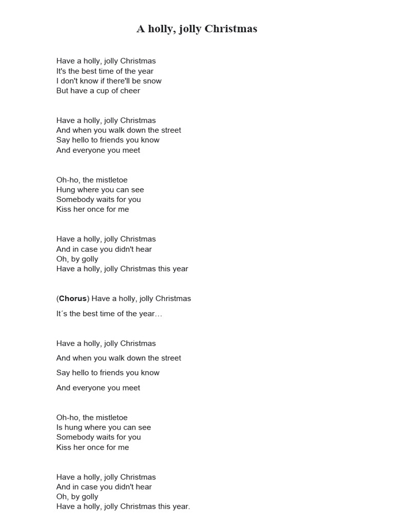 a holly jolly christmas | pdf | language arts & discipline | poetry