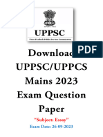 UPPSC UPPCS Mains 2023 Essay Exam Paper Held On 26 September 2023 - WWW - Dhyeyaias.com