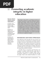 Promoting Academic Integrity in Higher Education: Introduction and Review of Literature