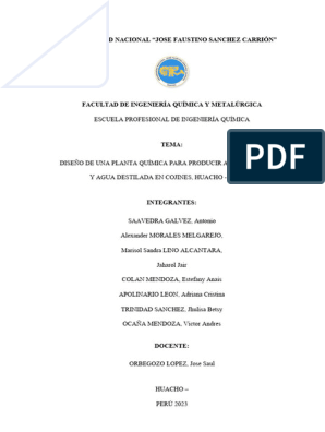 Modulo II-diseño de Planta de Agua Envasada y Agiua Destilada.docx, PDF, Agua