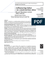 Factors Influencing Labor Productivity On Construction Sites