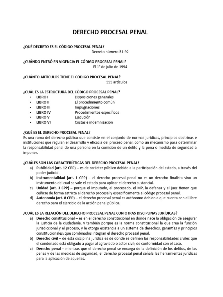 Guía del Código Procesal Penal en Guatemala | PDF | Derecho penal | Ley ...