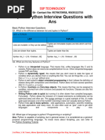 Top 100 Python Interview Questions With Ans
