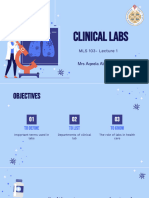 MLS 103 - Lect 1 - Clinical Lab