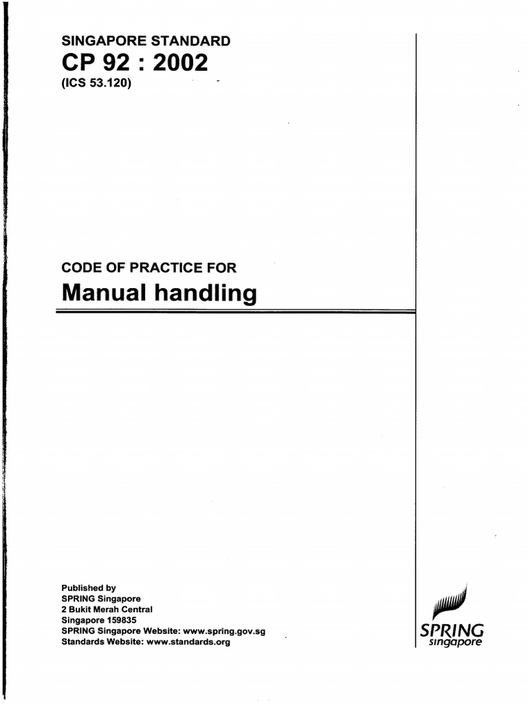 CP 92 - 2002 (Manual Handling) | PDF