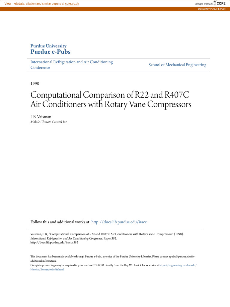 R22 vs R407C: Performance Comparison | PDF | Heat Exchanger | Heat Pump