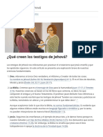 ¿Qué Creen Los Testigos de Jehová