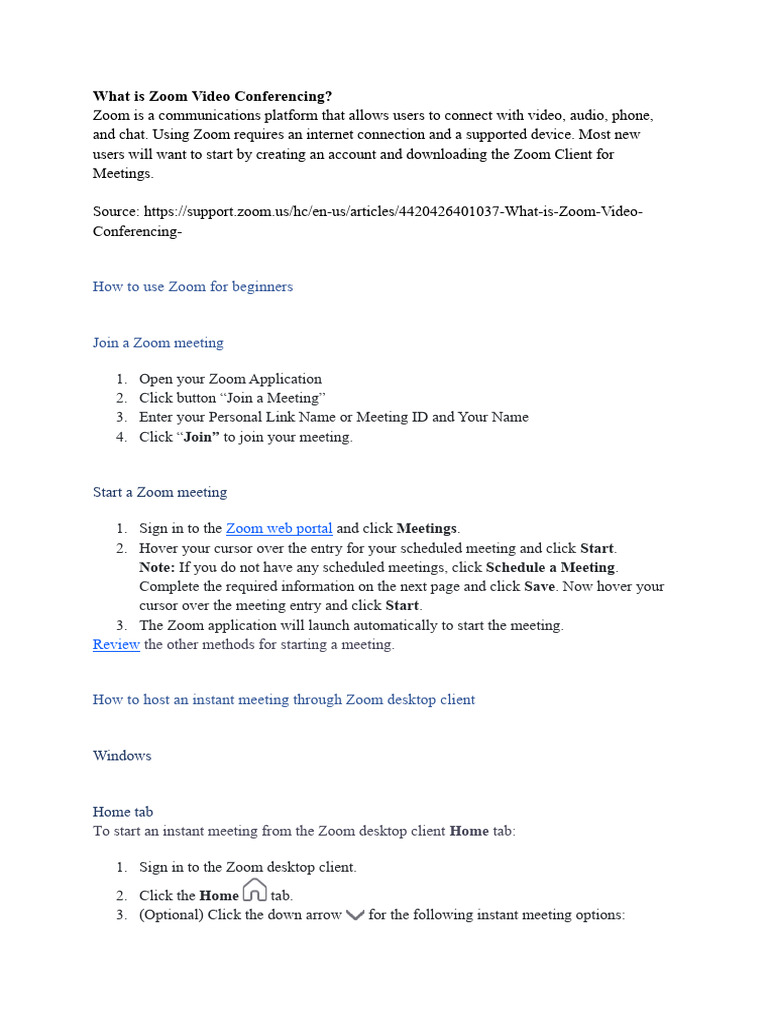 What Is Zoom Video Conferencing PDF