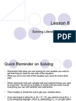 Algebra 1 Notes YORKCOUNTY FINAL Unit 3 Lesson - 8 - Solving Literal Equations