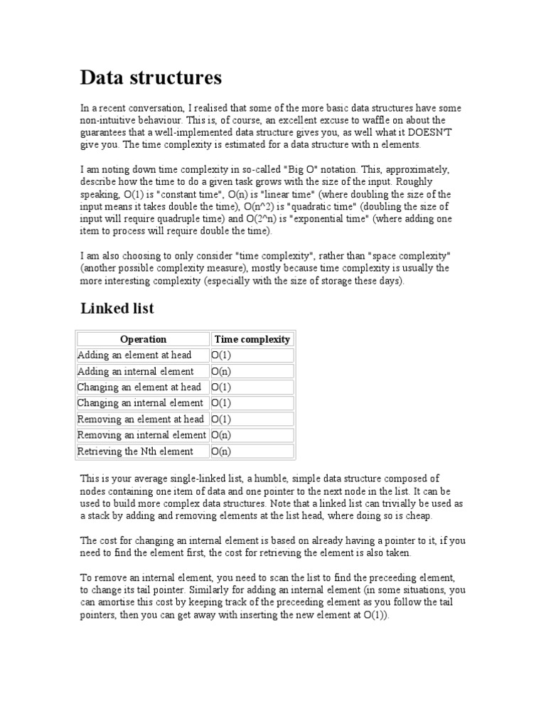 Data Structures: Linked List | PDF | Array Data Structure | String ...