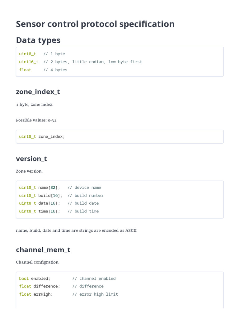 Dfence - Sensor Control Protocol Specification - MD | PDF | Bit ...