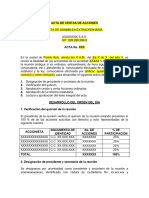 Modelo Acta Venta Acciones S.A.S.