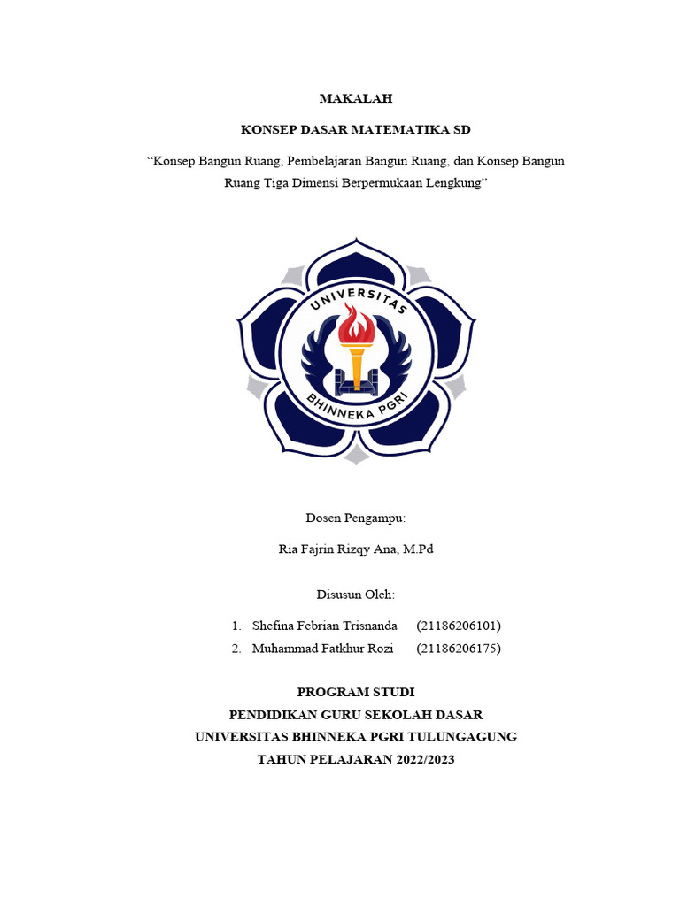 Makalah Konsep Dasar Matematika SD | PDF