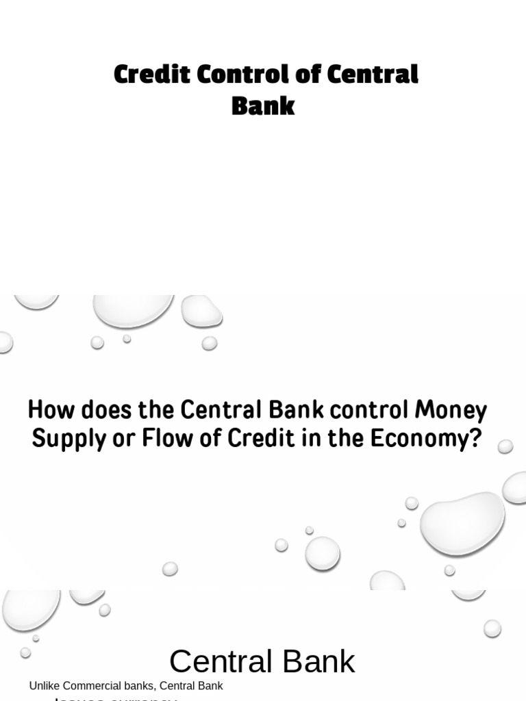 Central Bank Credit Control Methods | PDF | Open Market Operation | Banks