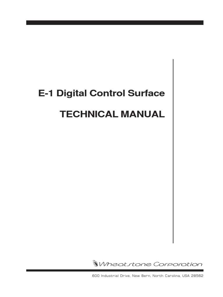 E-1 Digital Control Surface Manual | PDF | Ac Power Plugs And Sockets ...