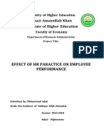 Effect of HR Paractice On Employee Performance