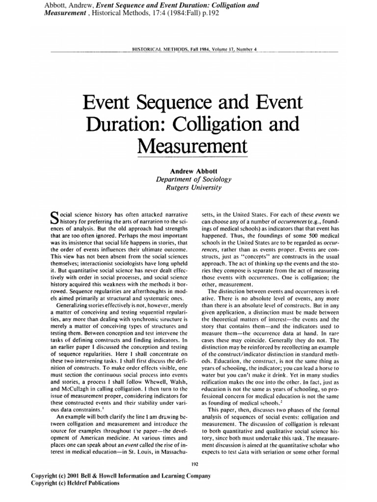 (84d) Event Sequence and Event Duration | PDF